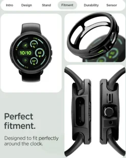 ETUI SPIGEN GOOGLE PIXEL WATCH 4 41MM LIQUID AIR + STAND MATTE BLACK