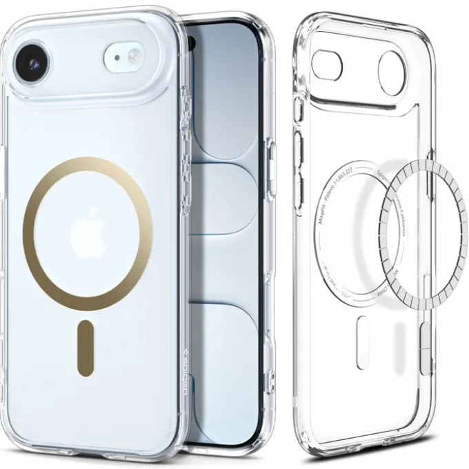 ETUI SPIGEN IPHONE 17 AIR ULTRA HYBRID MAG MAGSAFE CLEAR/GOLD
