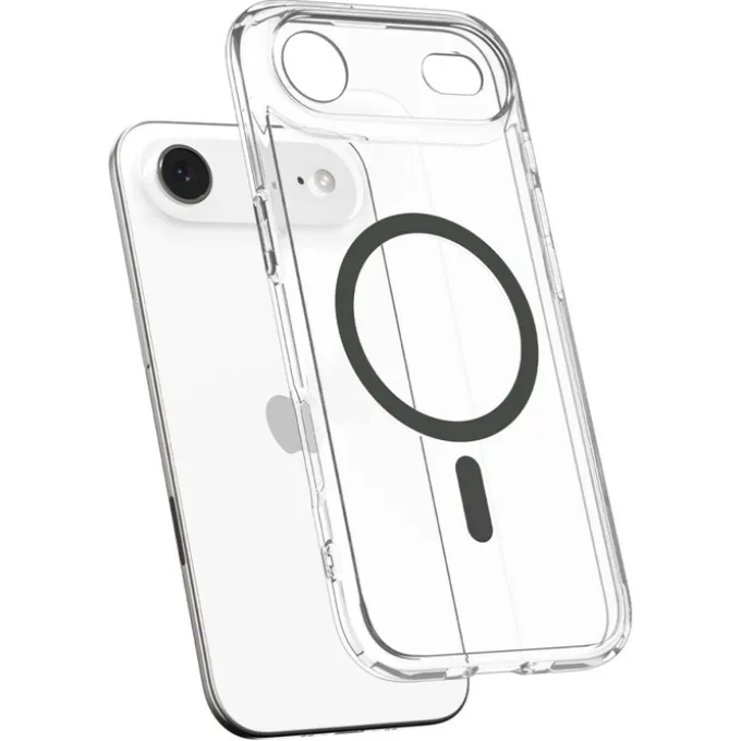 ETUI SPIGEN IPHONE 17 AIR ULTRA HYBRID MAG MAGSAFE CLEAR/GRAPHITE