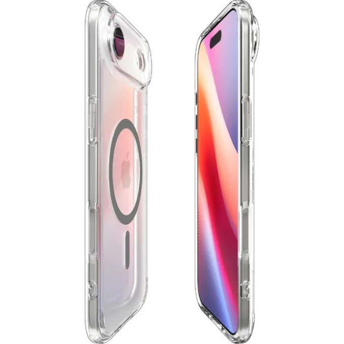 ETUI SPIGEN IPHONE 17 AIR ULTRA HYBRID MAG MAGSAFE CLEAR/GRAPHITE