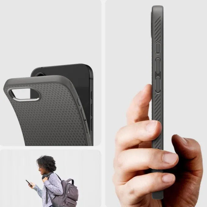 ETUI SPIGEN IPHONE 17E / 16E LIQUID AIR MARBLE GRAY