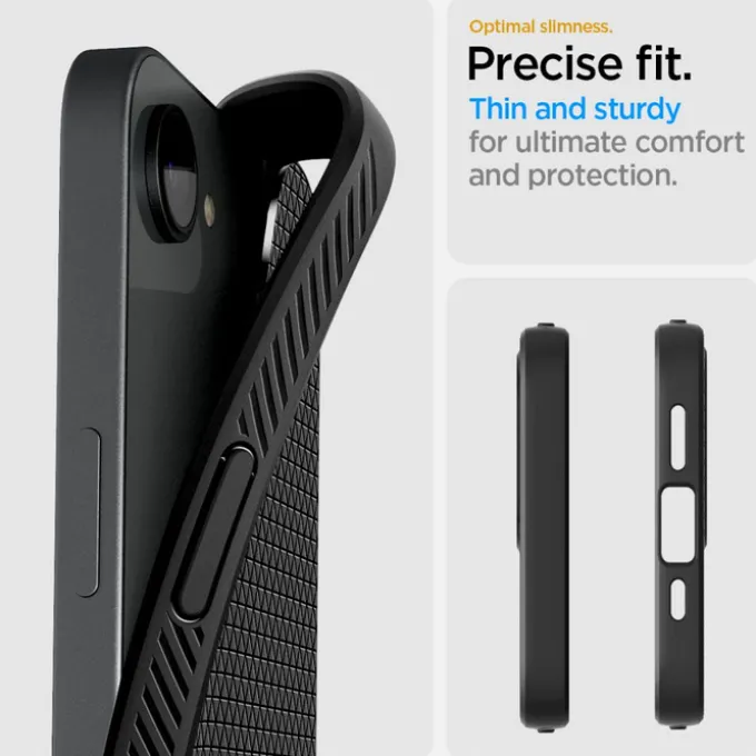 ETUI SPIGEN IPHONE 17E / 16E LIQUID AIR MATOWE CZARNE