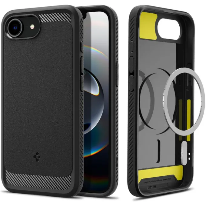 ETUI SPIGEN IPHONE 17E / 16E RUGGED ARMOR MAG MAGSAFE MATOWE CZARNE