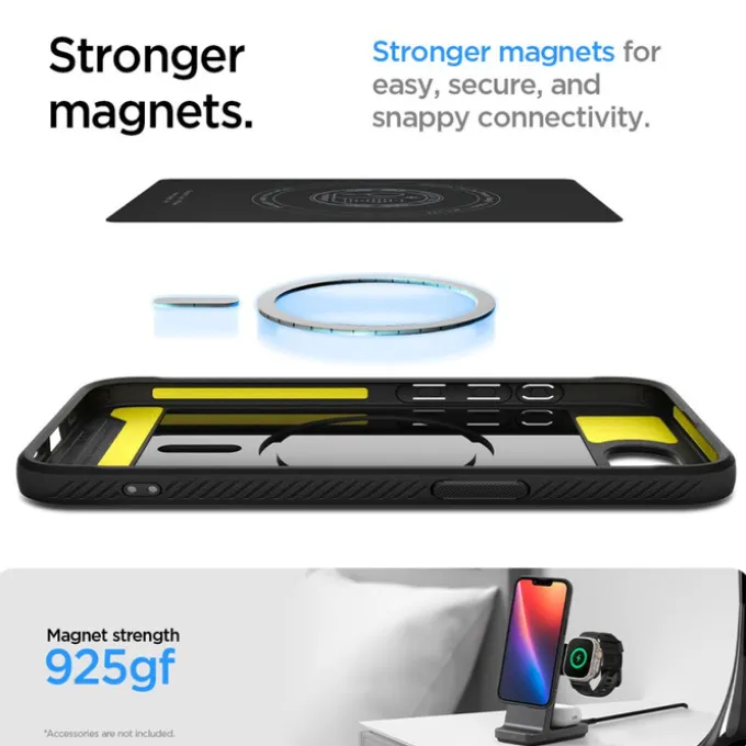 ETUI SPIGEN IPHONE 17E / 16E RUGGED ARMOR MAG MAGSAFE MATOWE CZARNE
