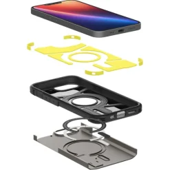 ETUI SPIGEN IPHONE 17E / 16E TOUGH ARMOR MAG MAGSAFE GUNMETAL