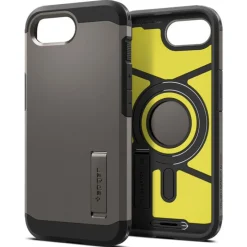 ETUI SPIGEN IPHONE 17E / 16E TOUGH ARMOR MAG MAGSAFE GUNMETAL