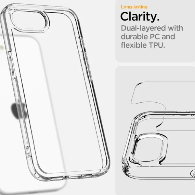 ETUI SPIGEN IPHONE 17E / 16E ULTRA HYBRID CRYSTAL CLEAR