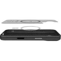 ETUI SPIGEN IPHONE 17 ENZO ARAMID ”T” MAG MAGSAFE BLACK/SILVER