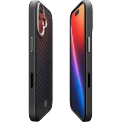 ETUI SPIGEN IPHONE 17 ENZO ARAMID ”T” MAG MAGSAFE BLACK/SILVER