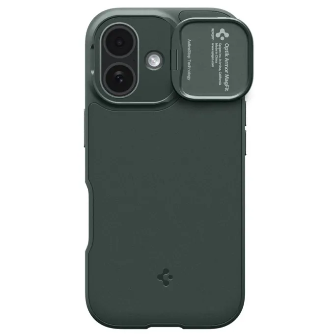 ETUI SPIGEN IPHONE 17 OPTIK ARMOR MAG MAGSAFE ABYSS GREEN