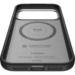 ETUI SPIGEN IPHONE 17 PRO ENZO ARAMID ”T” MAG MAGSAFE BLACK/SILVER