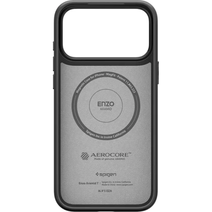 ETUI SPIGEN IPHONE 17 PRO ENZO ARAMID ”T” MAG MAGSAFE CZARNE