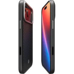 ETUI SPIGEN IPHONE 17 PRO MAX ENZO ARAMID ”T” MAG MAGSAFE BLACK/SILVER