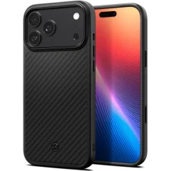 ETUI SPIGEN IPHONE 17 PRO MAX ENZO ARAMID ”T” MAG MAGSAFE CZARNE