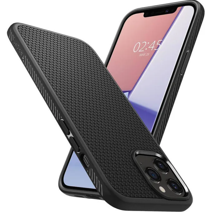 Etui SPIGEN iPhone 12 Pro Max Liquid Air Matte Black Czarne Case