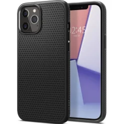 Etui SPIGEN iPhone 12 Pro Max Liquid Air Matte Black Czarne Case