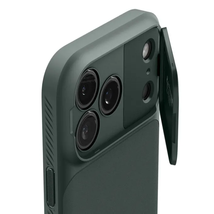 ETUI SPIGEN IPHONE 17 PRO MAX OPTIK ARMOR MAG MAGSAFE ABYSS GREEN