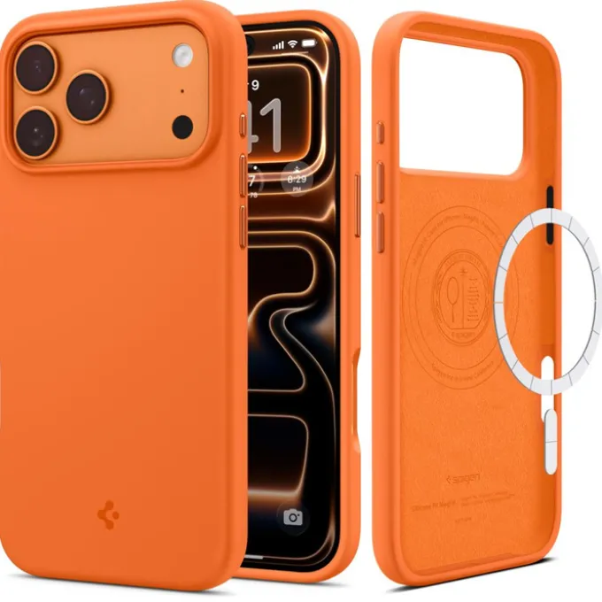 ETUI SPIGEN IPHONE 17 PRO MAX SILICONE FIT MAG MAGSAFE COSMIC ORANGE