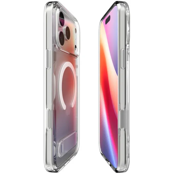 ETUI SPIGEN IPHONE 17 PRO MAX ULTRA HYBRID ”S” MAG MAGSAFE PRZEZROCZYSTE/BIAŁE