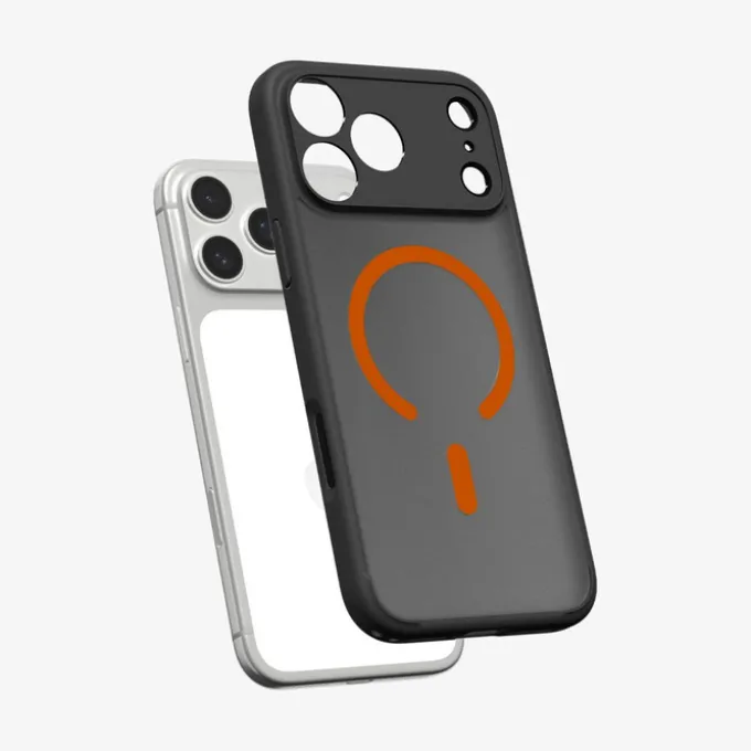 ETUI SPIGEN IPHONE 17 PRO MAX ULTRA HYBRID MAG MAGSAFE FROST BLACK/ORANGE