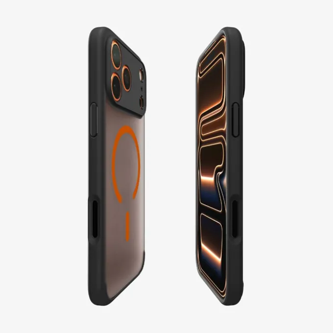 ETUI SPIGEN IPHONE 17 PRO MAX ULTRA HYBRID MAG MAGSAFE FROST BLACK/ORANGE