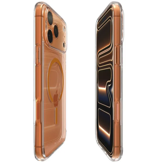ETUI SPIGEN IPHONE 17 PRO MAX ULTRA HYBRID MAG MAGSAFE CLEAR/ORANGE
