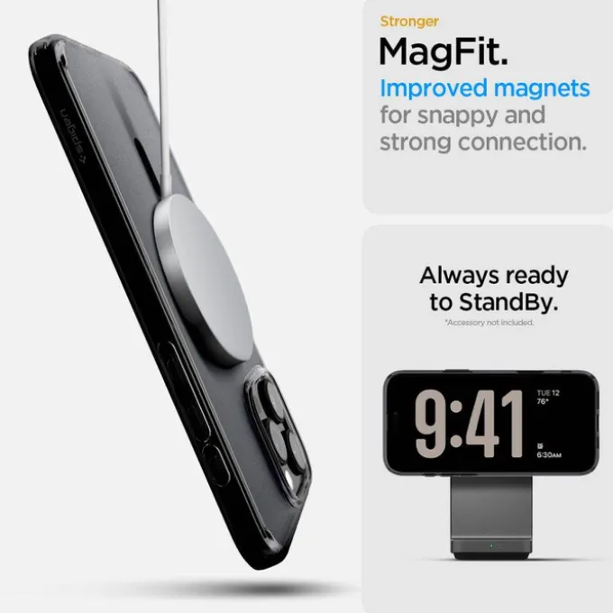ETUI SPIGEN IPHONE 16 PRO MAX ULTRA HYBRID ”T” MAG MAGSAFE MATOWE CZARNE