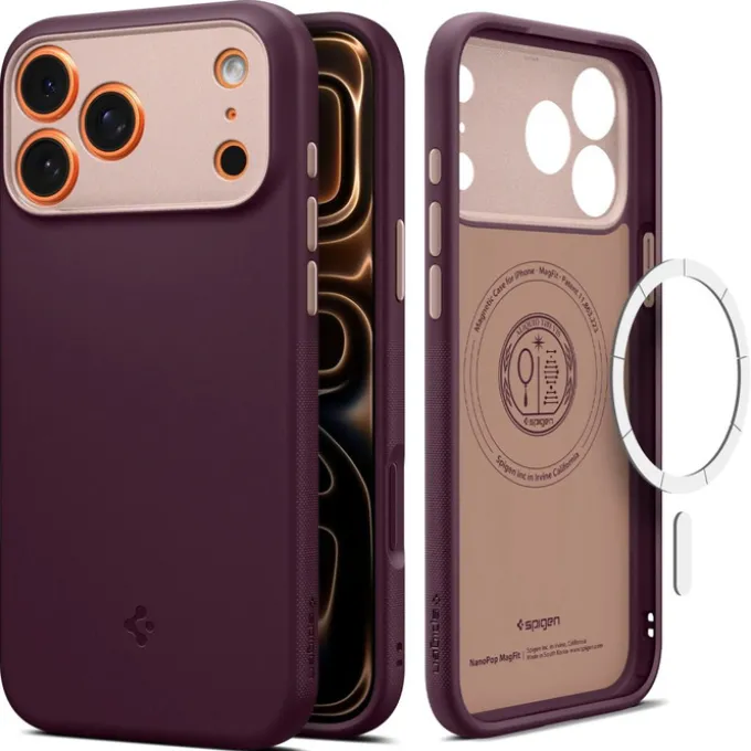 ETUI SPIGEN IPHONE 17 PRO NANO POP MAG MAGSAFE BURGUNDY BEAN