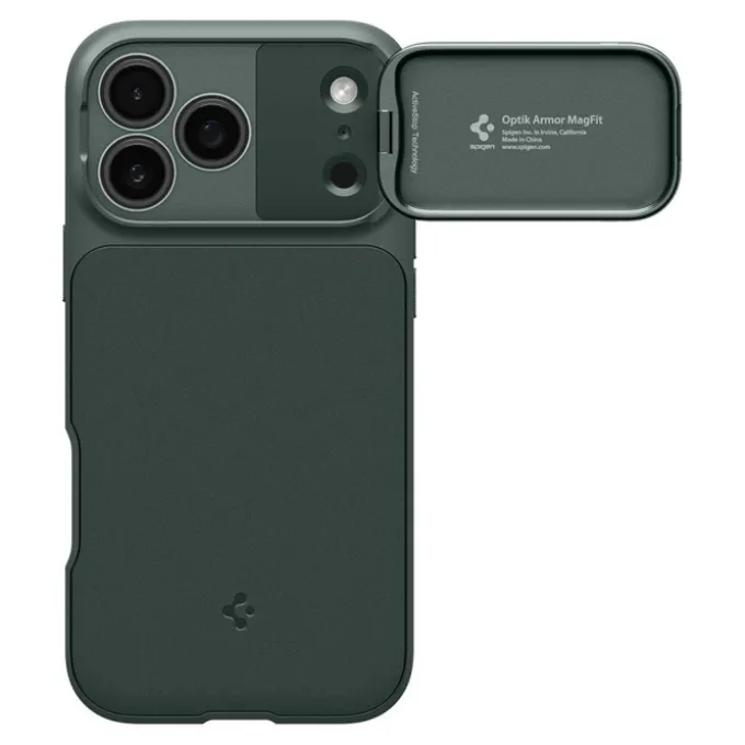 ETUI SPIGEN IPHONE 17 PRO OPTIK ARMOR MAG MAGSAFE ABYSS GREEN