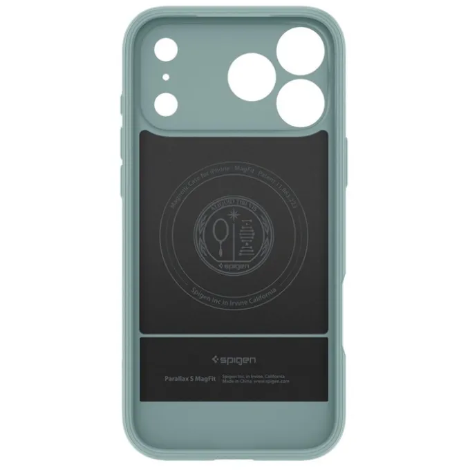 ETUI SPIGEN IPHONE 17 PRO PARALLAX ”S” MAG MAGSAFE SAGE GREEN