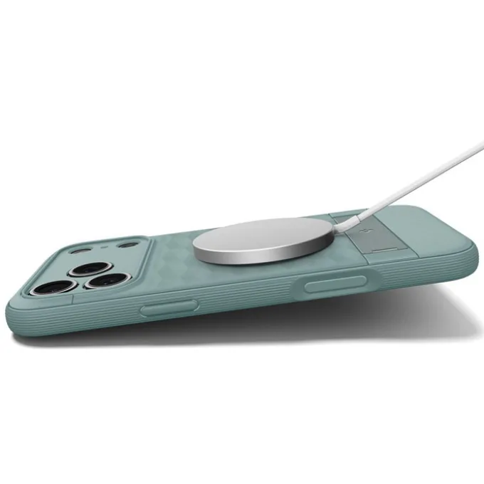 ETUI SPIGEN IPHONE 17 PRO PARALLAX ”S” MAG MAGSAFE SAGE GREEN