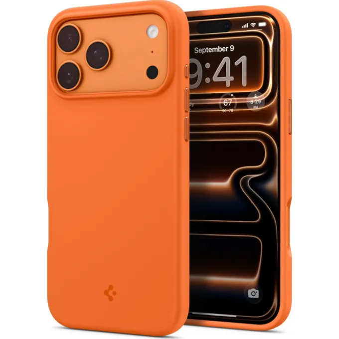 ETUI SPIGEN IPHONE 17 PRO SILICONE FIT MAG MAGSAFE COSMIC ORANGE