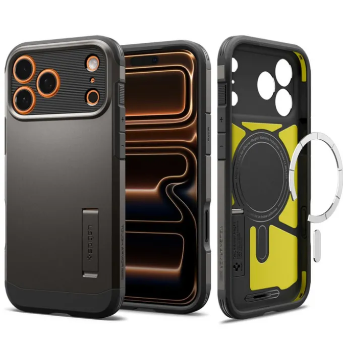 ETUI SPIGEN IPHONE 17 PRO TOUGH ARMOR ”T” MAG MAGSAFE GUNMETAL
