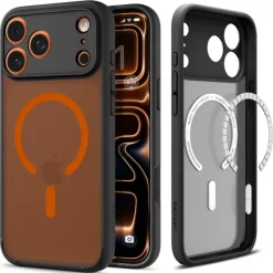 ETUI SPIGEN IPHONE 17 PRO ULTRA HYBRID MAG MAGSAFE FROST BLACK/ORANGE