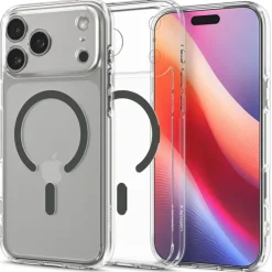 ETUI SPIGEN IPHONE 17 PRO ULTRA HYBRID MAG MAGSAFE CLEAR/GRAPHITE