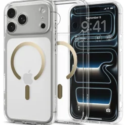 ETUI SPIGEN IPHONE 17 PRO ULTRA HYBRID MAG MAGSAFE CLEAR/GOLD