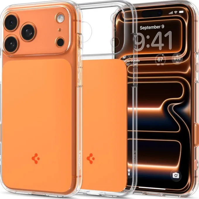 ETUI SPIGEN IPHONE 17 PRO ULTRA HYBRID ”T” MAG MAGSAFE GLOSSY ORANGE