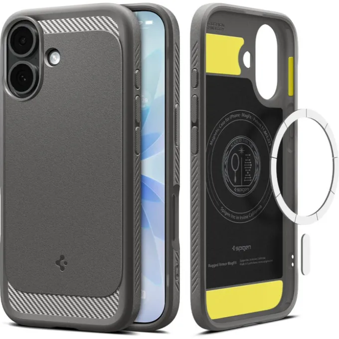 ETUI SPIGEN IPHONE 17 RUGGED ARMOR MAG MAGSAFE GREY