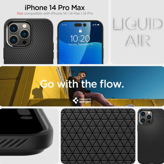 Etui Spigen Liquid Air iPhone 14 Pro Max Matte Black
