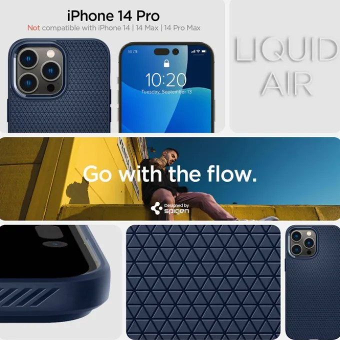 Etui Spigen Liquid Air iPhone 14 Pro Navy Blue