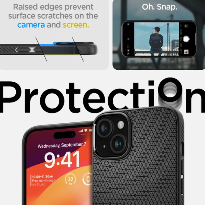 Etui Spigen Liquid Air iPhone 15 Plus Matte Black Case