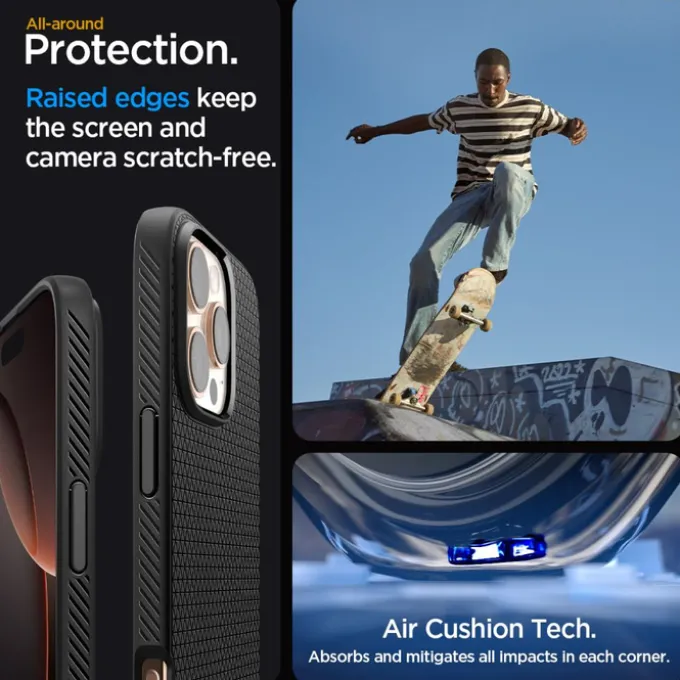 ETUI SPIGEN LIQUID AIR IPHONE 16 PRO MATTE BLACK