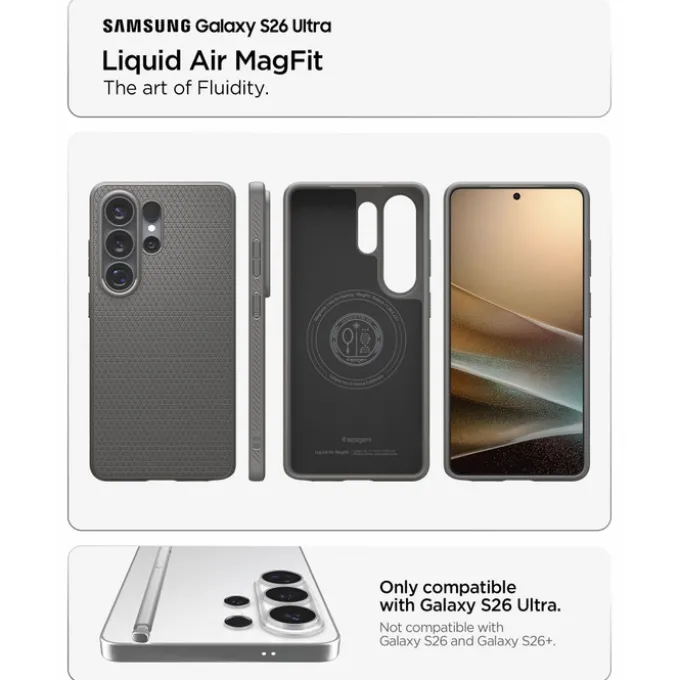 ETUI SPIGEN LIQUID AIR MAG SAMSUNG GALAXY S26 ULTRA MAGSAFE MARBLE GREY