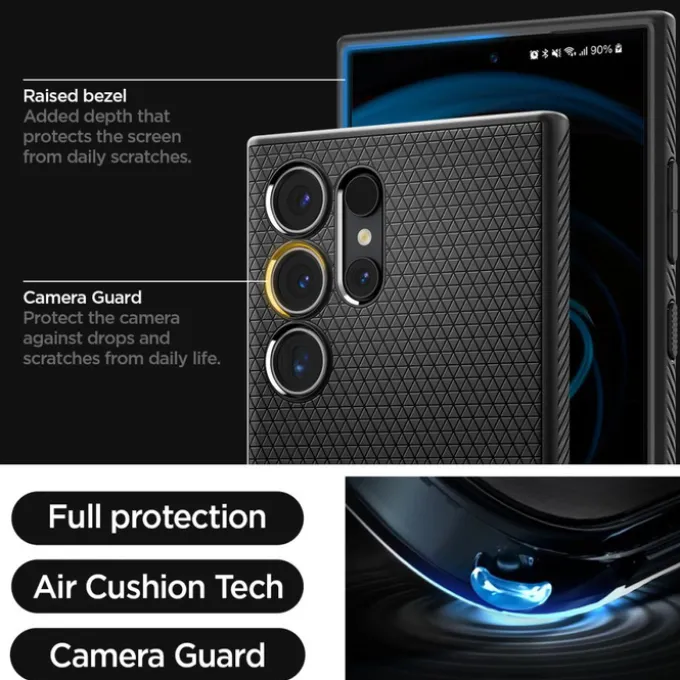 Etui Spigen Liquid Air Samsung Galaxy S24 Ultra Matte Black Case