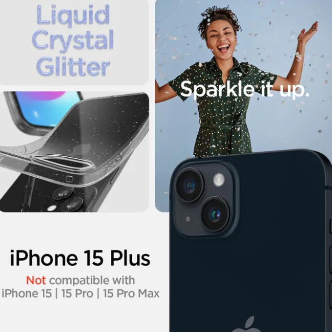 Etui Spigen Liquid Crystal iPhone 15 Plus Glitter Crystal Case