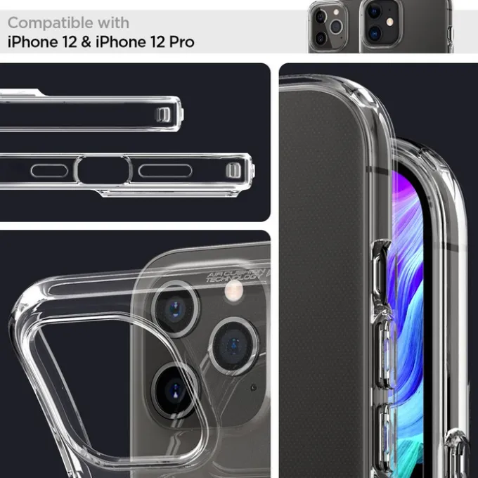 Etui SPIGEN Liquid Crystal iPhone 12 12 Pro Crystal Clear Przeźroczyste Case
