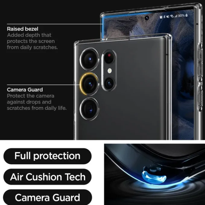 Etui Spigen Liquid Crystal Samsung S23 Ultra Crystal Clear Przezroczysty Case