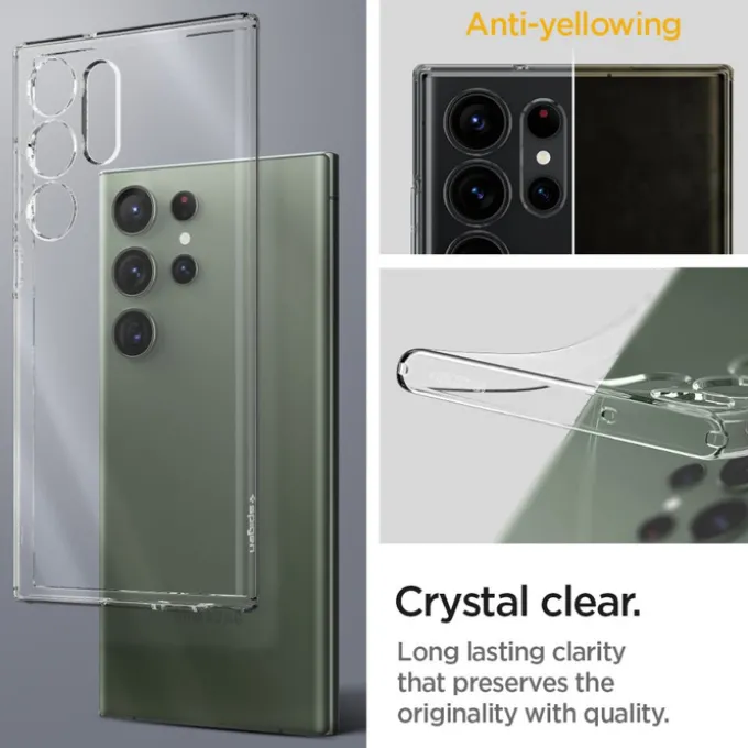 Etui Spigen Liquid Crystal Samsung S23 Ultra Crystal Clear Przezroczysty Case