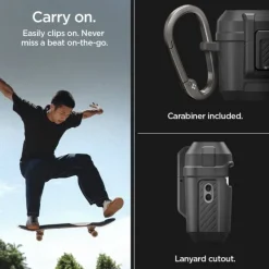 ETUI SPIGEN LOCK FIT AIRPODS PRO 1 / 2 MATTE BLACK