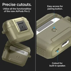 Etui Spigen Lock Fit Airpods Pro 1 / 2 Vintage Khaki Case